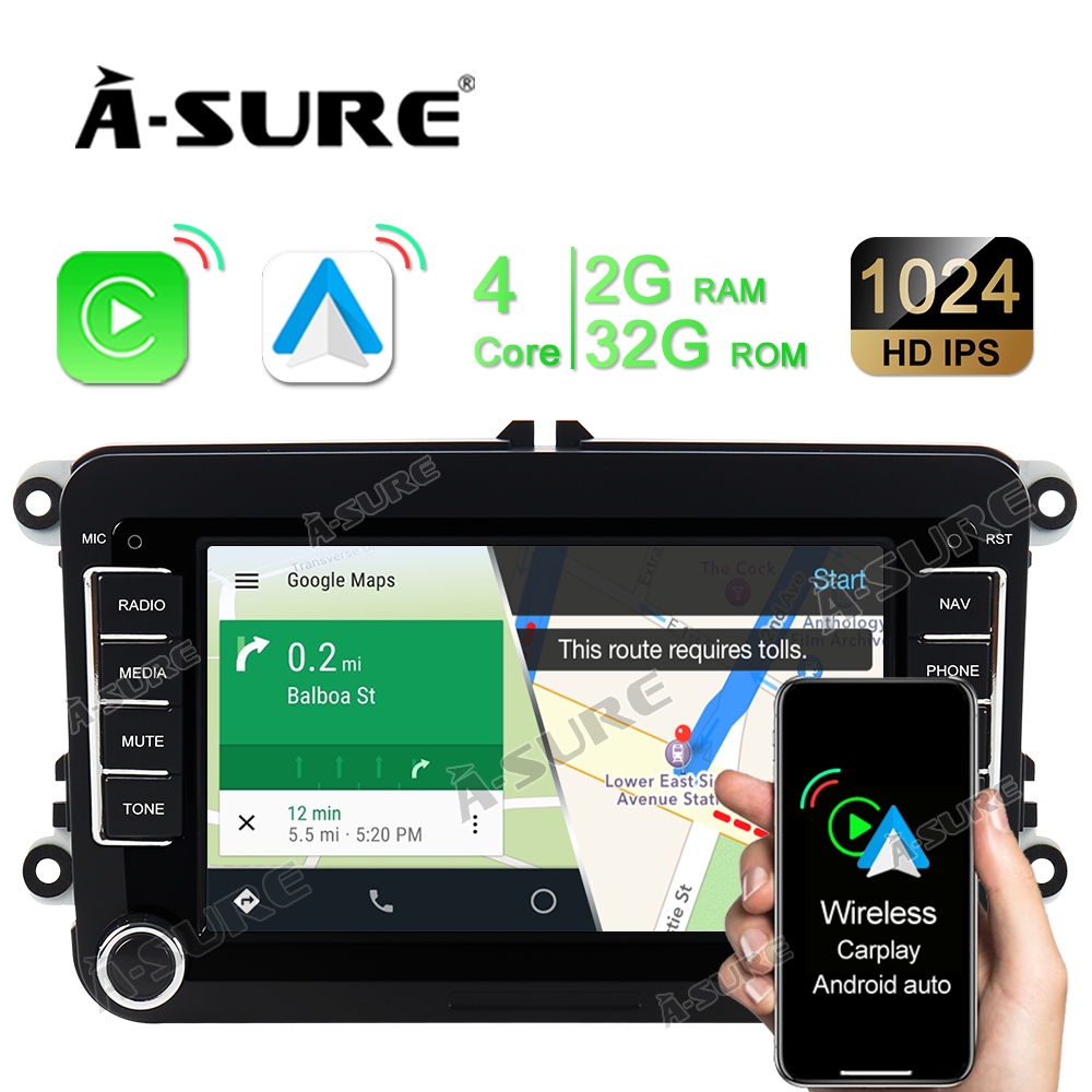 Car Radio Für Skoda Fabia 5J MK2 2007-2013 Android 14 2 64gb Autoradio Mit Wireless Carplay Android